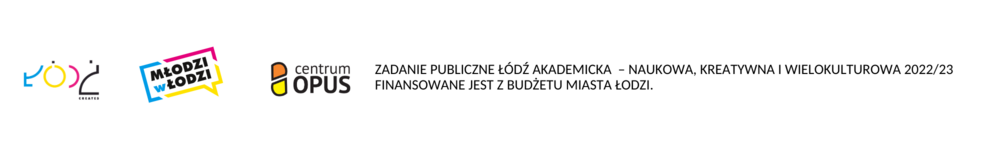 belka logotypów programu ŁÓDŹ AKADEMICKA - NAUKOWA,KREATYWNA I WIELOKULTUROWA 2023